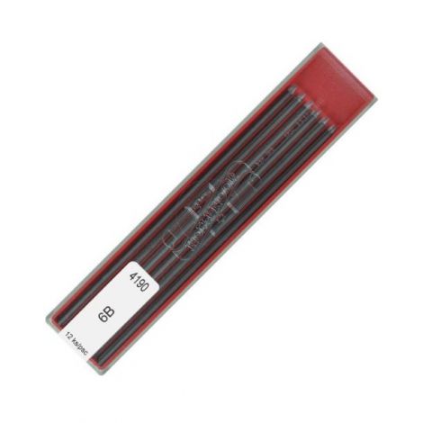 Grafity do ołówków automatycznych Koh-i-Noor, 2mm, 6B, 12szt